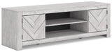 Cayboni Whitewash LG TV Stand w/Fireplace Option - Ornate Home