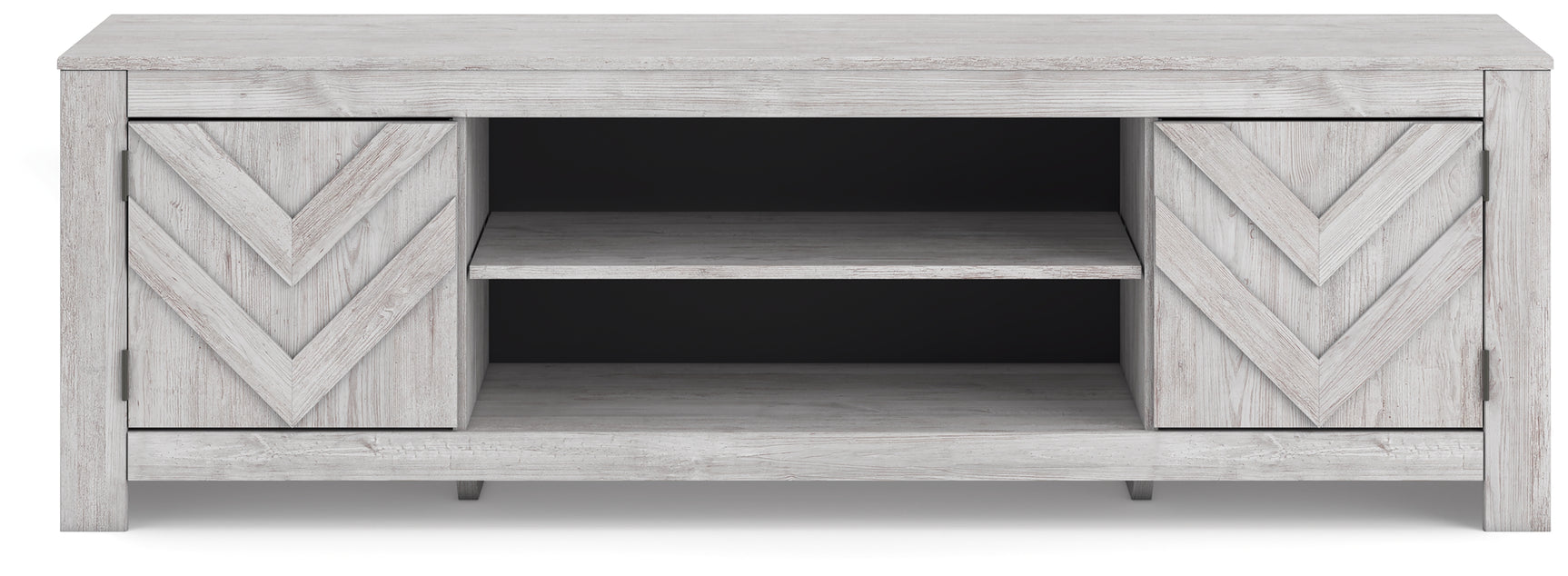 Cayboni Whitewash LG TV Stand w/Fireplace Option - Ornate Home