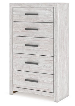 Cayboni Whitewash Queen Panel Bed, Chest and Nightstand - Ornate Home