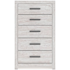 Cayboni Whitewash Queen Panel Bed, Dresser, Mirror, Chest and Nightstand - Ornate Home
