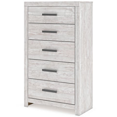 Cayboni Whitewash Queen Panel Bed, Dresser, Mirror, Chest and Nightstand - Ornate Home