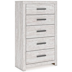 Cayboni Whitewash Queen Panel Bed, Dresser, Mirror, Chest and Nightstand - Ornate Home