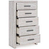 Cayboni Whitewash Queen Panel Bed, Dresser, Mirror, Chest and Nightstand (Online Special Price) - Ornate Home