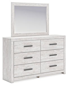 Cayboni Whitewash Queen Panel Bed, Dresser, Mirror, Chest and Nightstand - Ornate Home