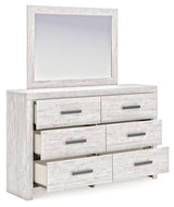 Cayboni Whitewash Queen Panel Bed & Dresser & Mirror & Nightstand - Ornate Home