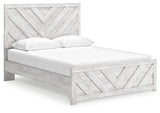 Cayboni Whitewash Queen Panel Bed & Dresser & Mirror & Nightstand - Ornate Home