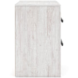 Cayboni Whitewash Twin Panel Bedroom Set with Dresser and Nightstand - Ornate Home