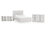 Cayboni Whitewash Queen Panel Bedroom Set with Dresser and 2 Nightstands (Online Special Price) - Ornate Home