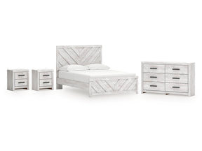 Cayboni Whitewash Queen Panel Bedroom Set with Dresser and 2 Nightstands - Ornate Home