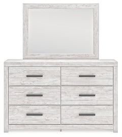 Cayboni Whitewash King Panel Bedroom Set with Dresser and Mirror - Ornate Home