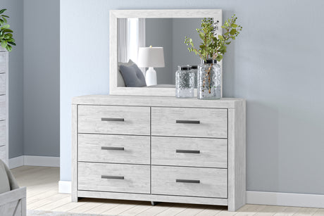 Cayboni Whitewash Queen Panel Bed & Dresser & Mirror & Nightstand - Ornate Home