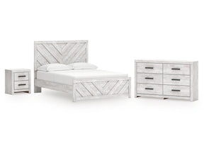 Cayboni Whitewash Queen Panel Bedroom Set with Dresser and Nightstand (Online Special Price) - Ornate Home