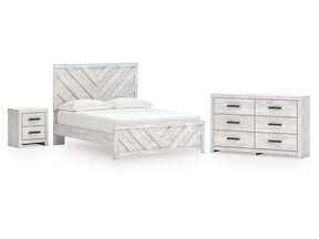 Cayboni Whitewash Queen Panel Bedroom Set with Dresser and Nightstand - Ornate Home