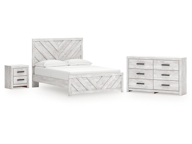 Cayboni Whitewash Queen Panel Bedroom Set with Dresser and Nightstand - Ornate Home
