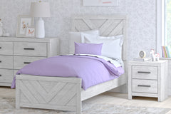 Cayboni Whitewash Twin Panel Bedroom Set with Dresser and Nightstand - Ornate Home