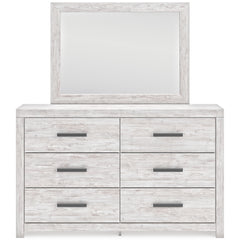 Cayboni Whitewash Twin Panel Bedroom Set with Dresser, Mirror and Nightstand - Ornate Home