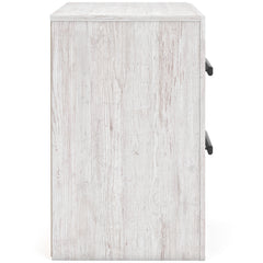 Cayboni Whitewash Queen Panel Bed & Dresser & Mirror & Nightstand - Ornate Home