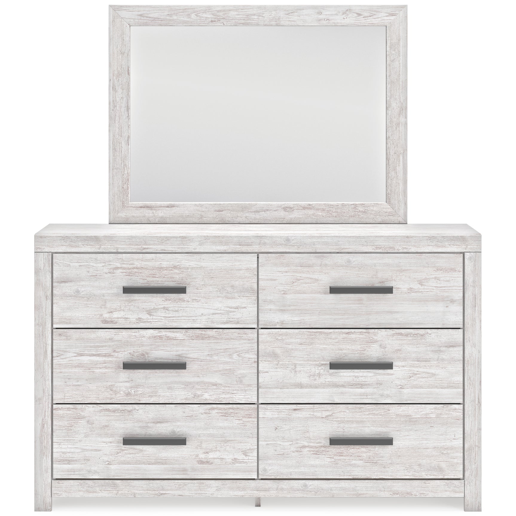 Cayboni Whitewash Twin Panel Bedroom Set with Dresser, Mirror, Chest and Nightstand - Ornate Home