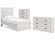 Cayboni Whitewash Twin Panel Bedroom Set with Dresser and Chest (Online Special Price) - Ornate Home