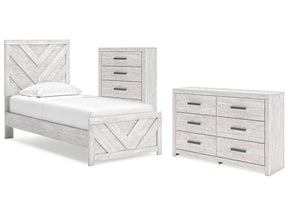 Cayboni Whitewash Twin Panel Bedroom Set with Dresser and Chest (Online Special Price) - Ornate Home