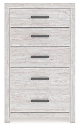 Cayboni Whitewash Twin Panel Bedroom Set with Dresser and Chest (Online Special Price) - Ornate Home