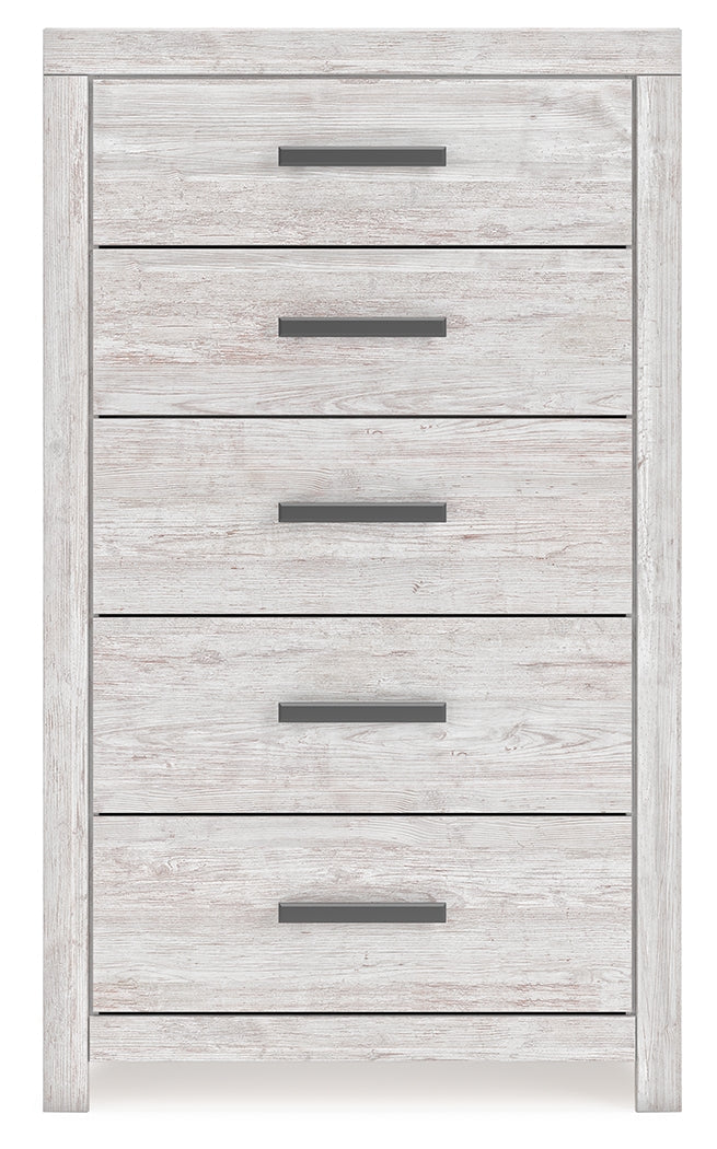 Cayboni Whitewash Twin Panel Bedroom Set with Dresser and Chest (Online Special Price) - Ornate Home