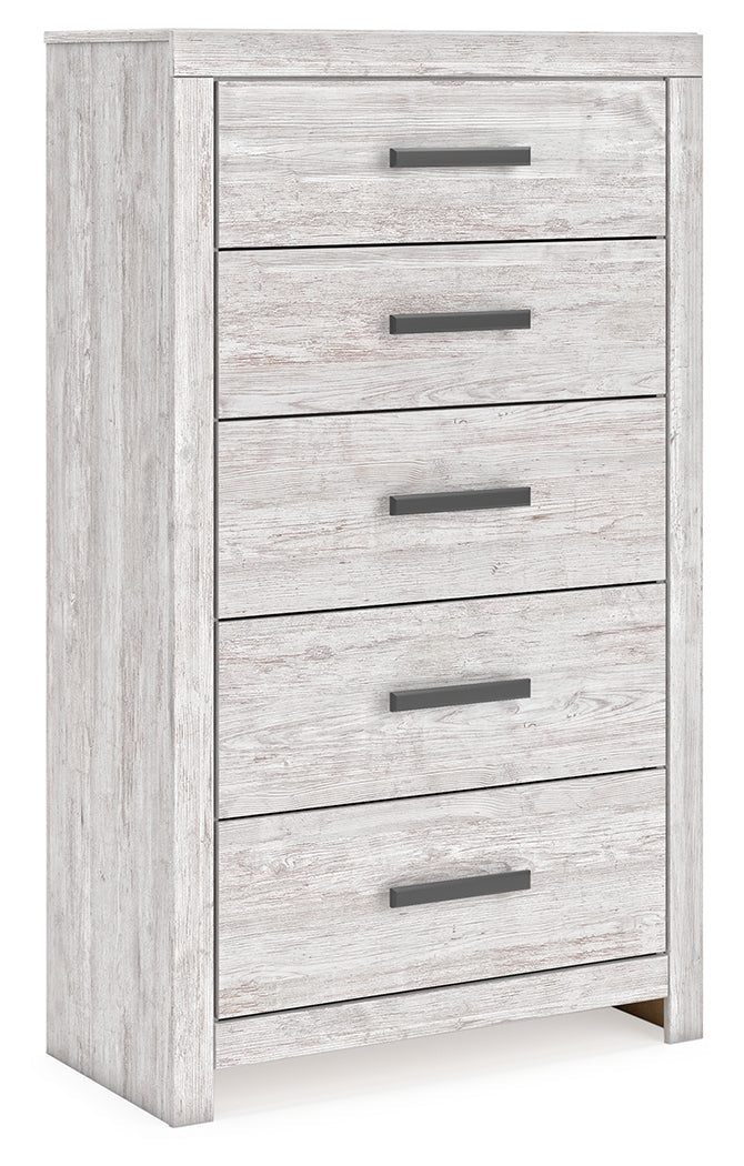 Cayboni Whitewash Twin Panel Bedroom Set with Dresser and Chest (Online Special Price) - Ornate Home