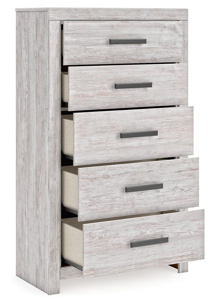 Cayboni Whitewash Twin Panel Bedroom Set with Dresser and Chest (Online Special Price) - Ornate Home