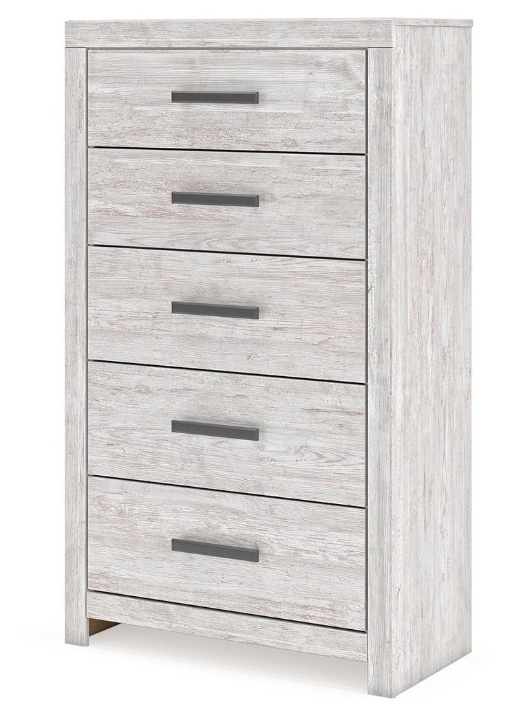 Cayboni Whitewash Twin Panel Bedroom Set with Dresser and Chest (Online Special Price) - Ornate Home