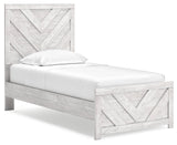 Cayboni Whitewash Twin Panel Bedroom Set with Dresser and Chest (Online Special Price) - Ornate Home