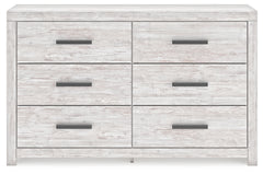 Cayboni Whitewash Twin Panel Bedroom Set with Dresser and Nightstand - Ornate Home