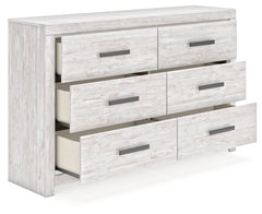 Cayboni Whitewash Twin Panel Bedroom Set with Dresser and Nightstand - Ornate Home