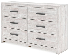 Cayboni Whitewash Twin Panel Bedroom Set with Dresser and Nightstand - Ornate Home