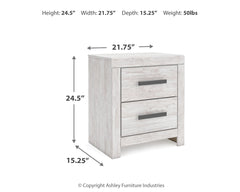 Cayboni Whitewash Twin Panel Bedroom Set with Dresser and Nightstand - Ornate Home