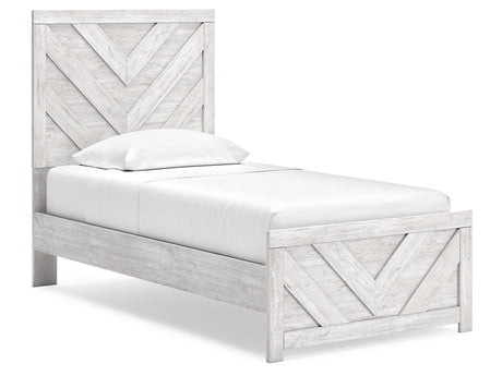 Cayboni Whitewash Twin Panel Youth Bed - Ornate Home