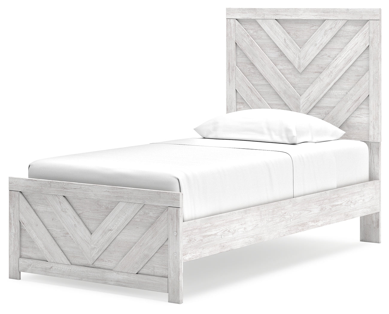 Cayboni Whitewash Twin Panel Youth Bed - Ornate Home