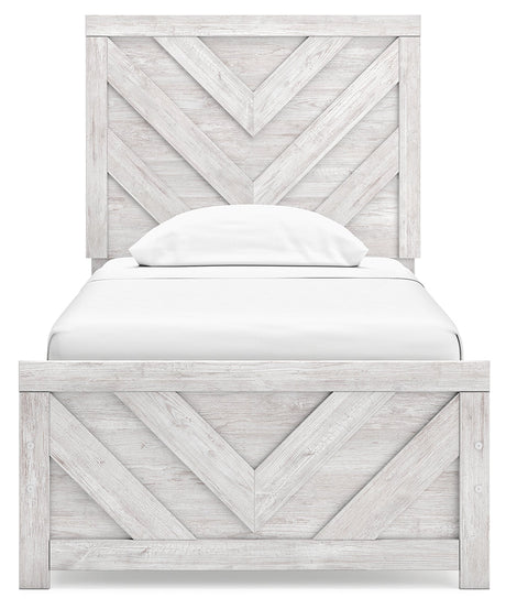 Cayboni Whitewash Twin Panel Youth Bed - Ornate Home