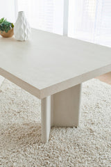 Caye Sintered Stone/Ivory Double Pedestal Dining Table - Ornate Home