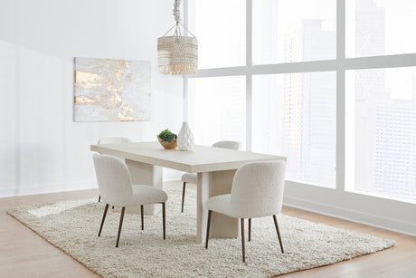 Caye Sintered Stone/Ivory Double Pedestal Dining Table - Ornate Home