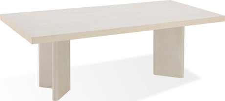 Caye Sintered Stone/Ivory Double Pedestal Dining Table - Ornate Home