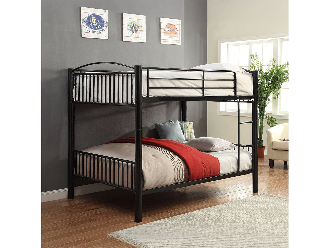 Cayelynn Black Bunk Bed (Full/Full) - Ornate Home
