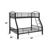 Cayelynn Black Bunk Bed (Twin/Full) - Ornate Home