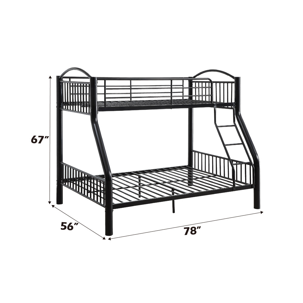 Cayelynn Black Bunk Bed (Twin/Full) - Ornate Home