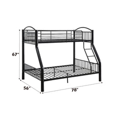 Cayelynn Black Bunk Bed (Twin/Full) - Ornate Home