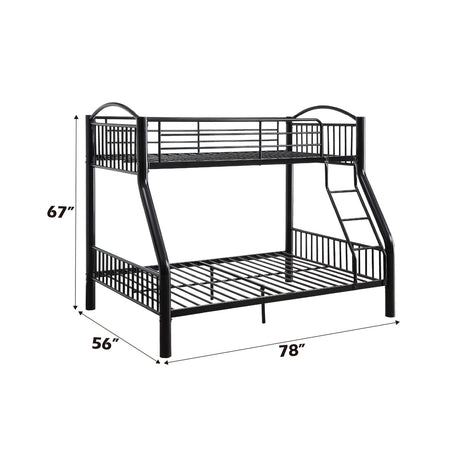 Cayelynn Black Bunk Bed (Twin/Full) - Ornate Home