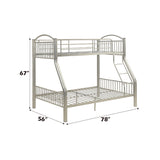 Cayelynn Silver Bunk Bed (Twin/Full) - Ornate Home