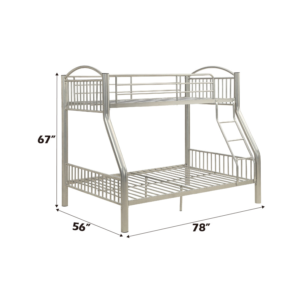 Cayelynn Silver Bunk Bed (Twin/Full) - Ornate Home