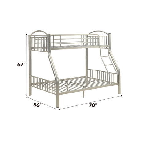 Cayelynn Silver Bunk Bed (Twin/Full) - Ornate Home