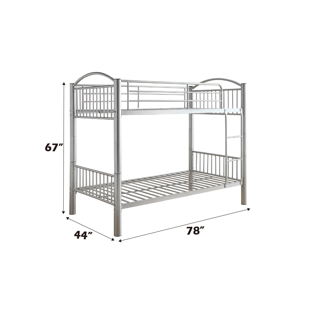 Cayelynn Silver Bunk Bed (Twin/Twin) - Ornate Home