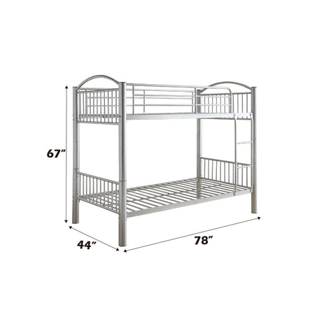 Cayelynn Silver Bunk Bed (Twin/Twin) - Ornate Home